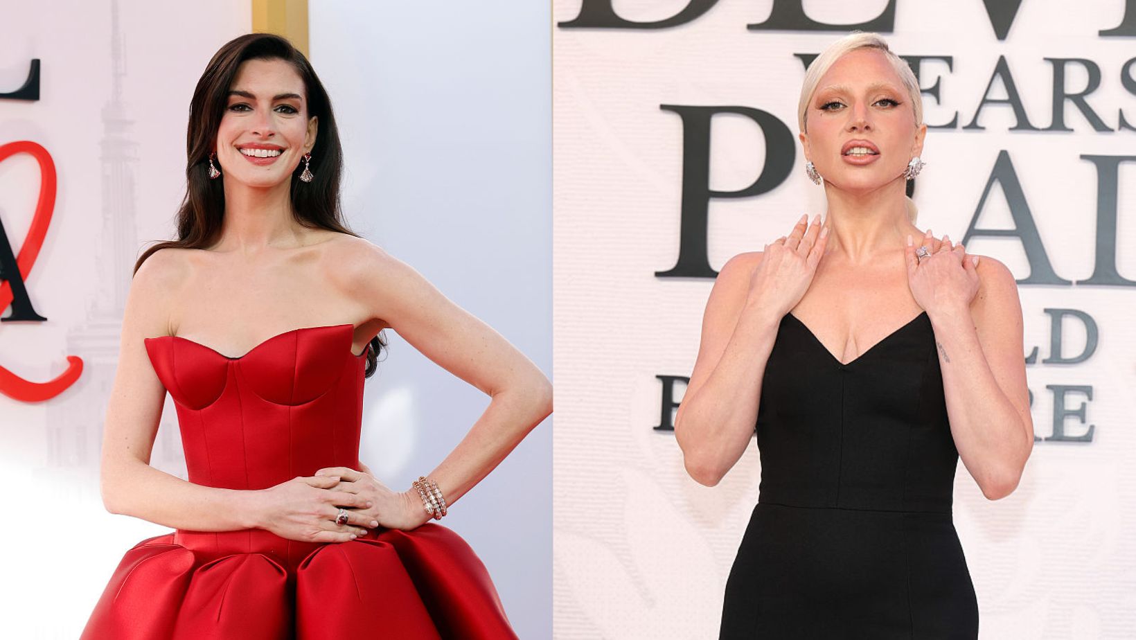 Anne Hathaway e Lady Gaga incantano sul tappeto rosso di Il diavolo veste Prada 2