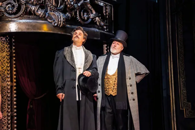 Joseph Millson and Ian Pirie as The Managers. Photo by Johan Persson