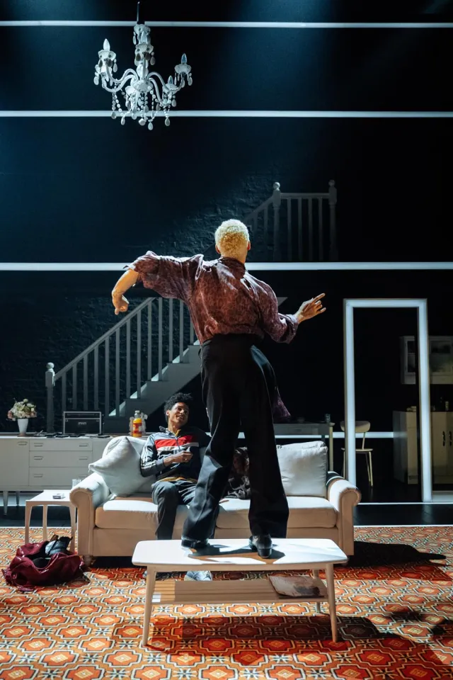 Craig Stein and Leo Whitfield Harris in ILFORD BOY (Donmar Warehouse, 2026) Photo by Helen Murray(2) Craig Stein and Leo Whitfield Harris in ILFORD BOY (Donmar Warehouse, 2026) Photo by Helen Murray(2)