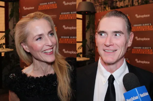 Gillian Anderson e Billy Crudup sull’allestimento di un incontro di pugilato in scena a pianta circolare nello spettacolo Chi ha paura di Virginia Woolf?